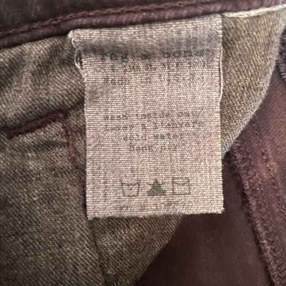 RAG & BONE Men’s Burgundy Jeans Sz 32 - Picture 9 of 11